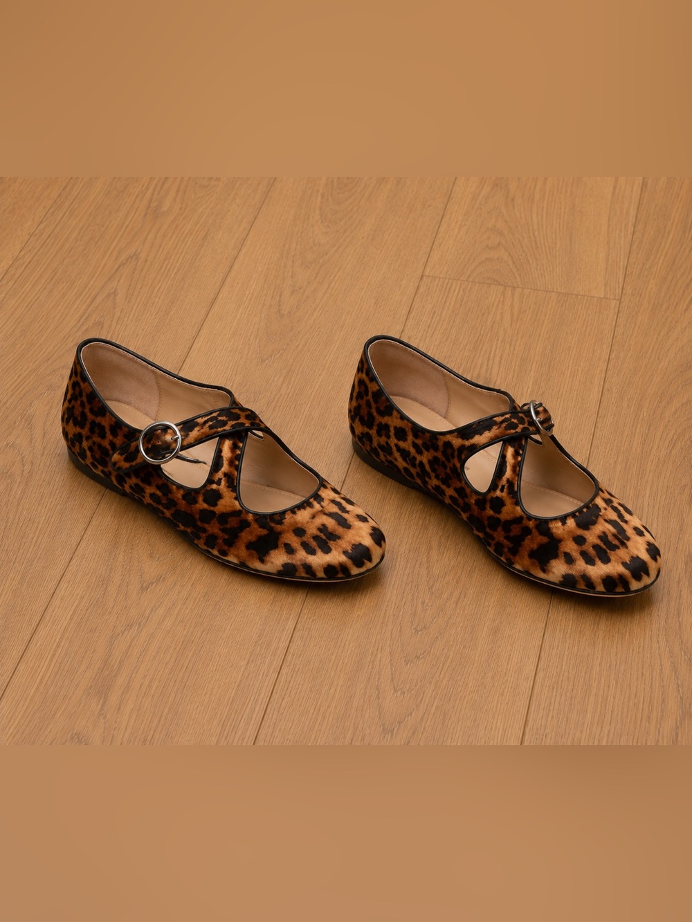 a new day Leopard-Print Mary Jane Flats in Tan, Brown, Black Sz 11